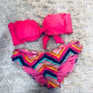 Victoria Secret Ruffle Edge Bandeau Bikini Top👙☀️
